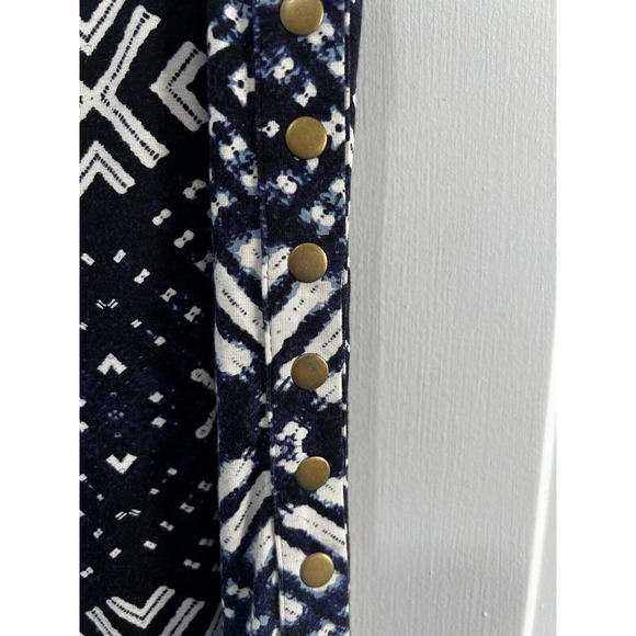 Rachel Pally Women's Geometric Print Front Slit Maxi Skirt Navy Blue Size Medium - Picture 16 of 16